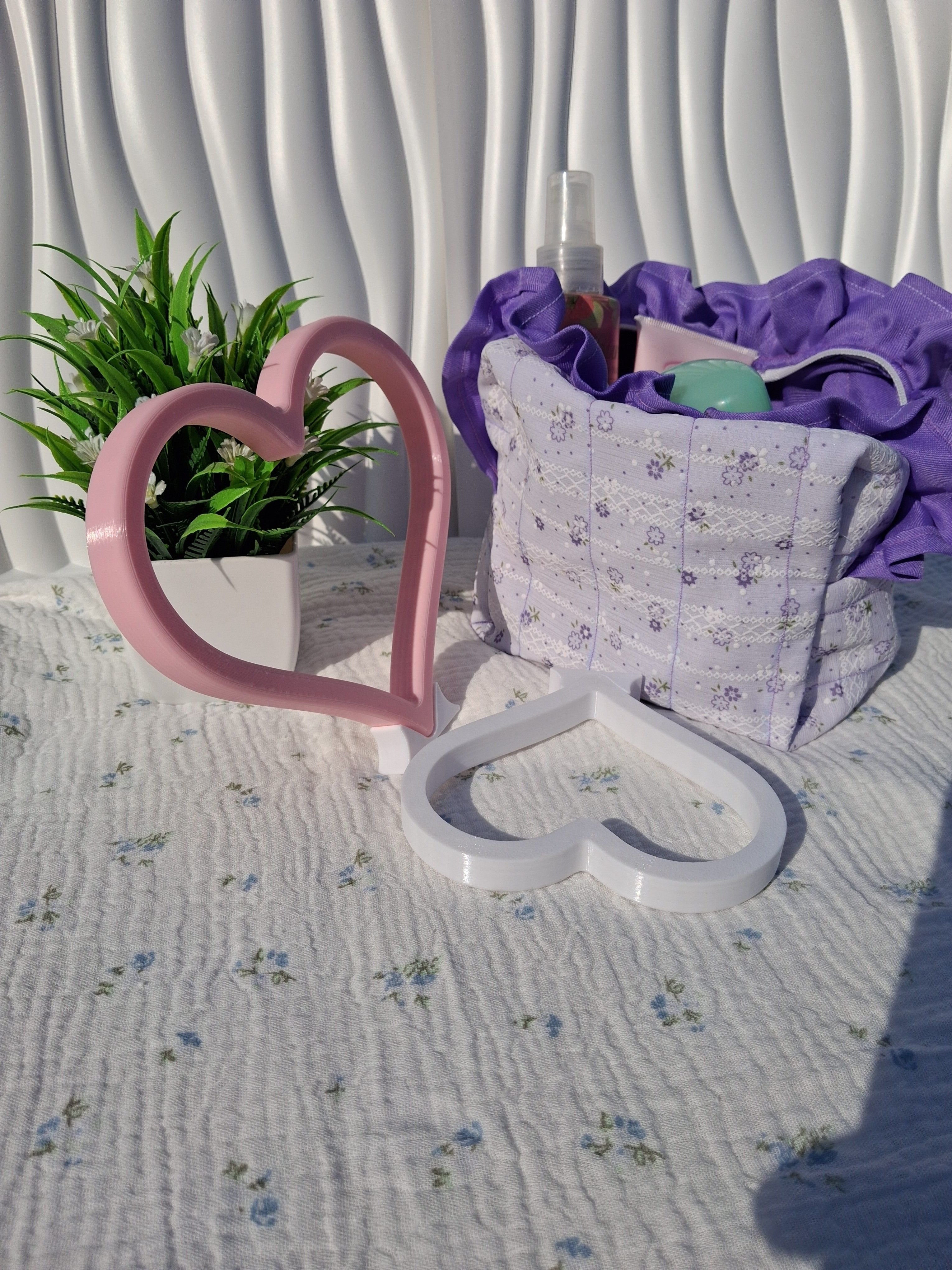 Medium Ruffle Toiletry Bag - Purple Floral