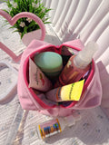 Medium Quilted Toiletry Bag – Cotton Candy