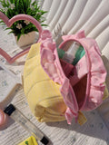 Medium Ruffle Toiletry Bag - Yellow & Baby Pink