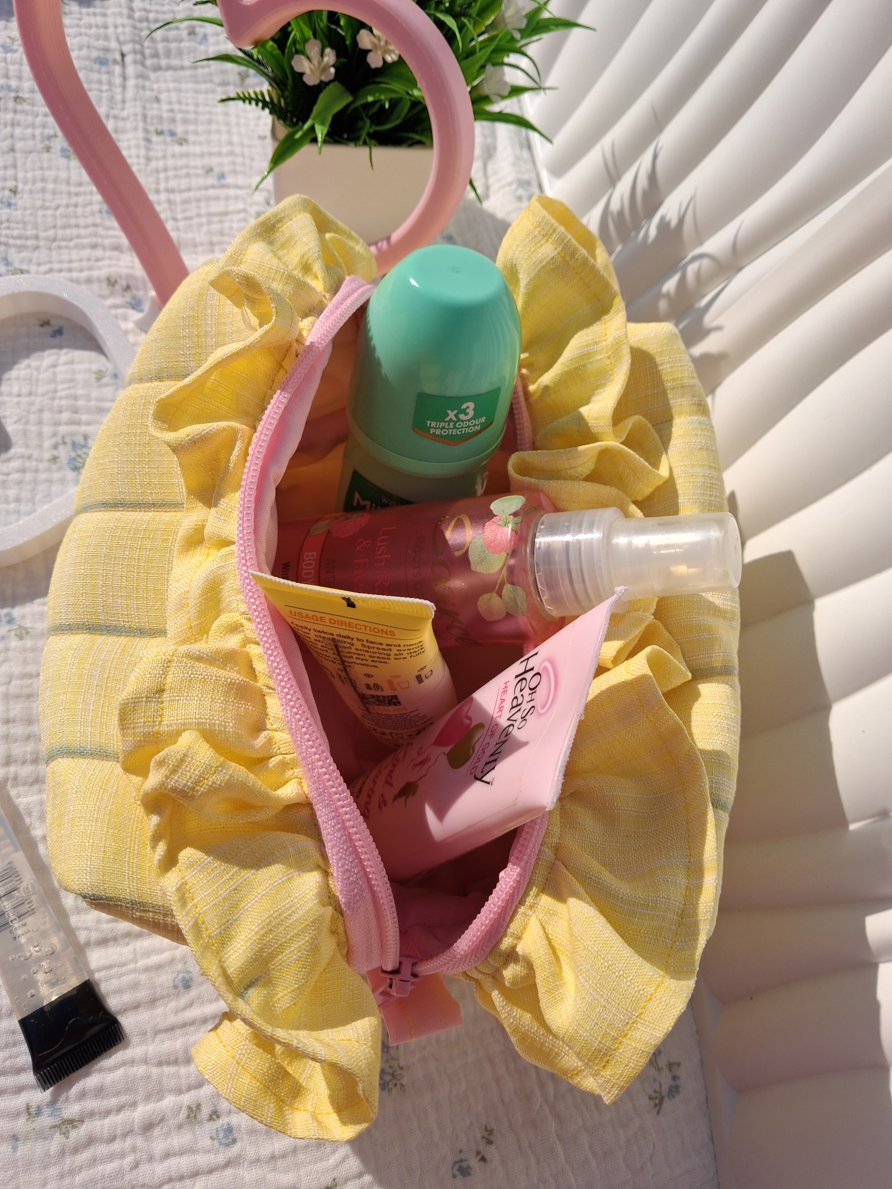 Medium Ruffle Toiletry Bag – Sunshine Butter